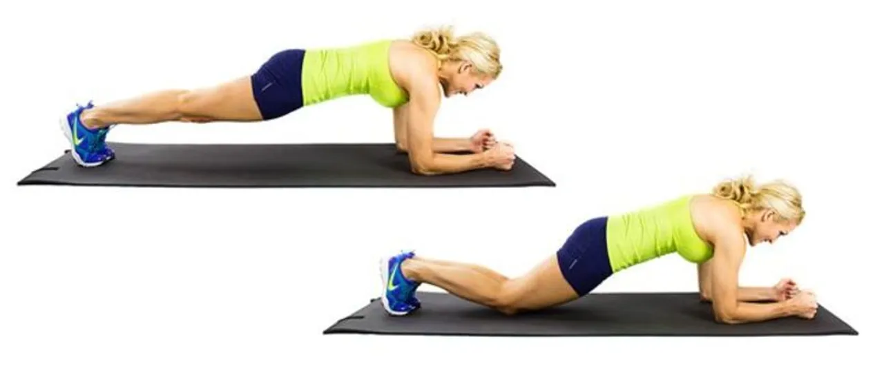 plank knee tap